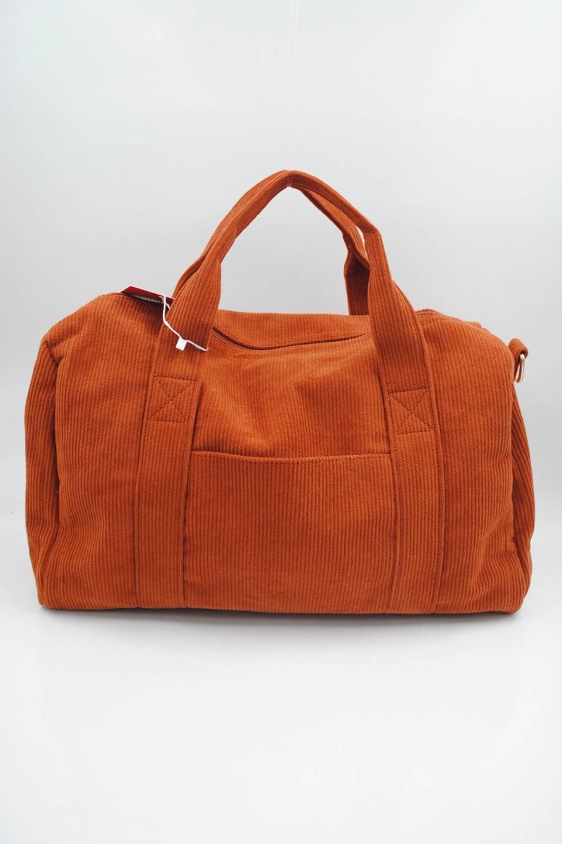 Sac bowling en velours côtelé terracotta - RIVE GAUCHE