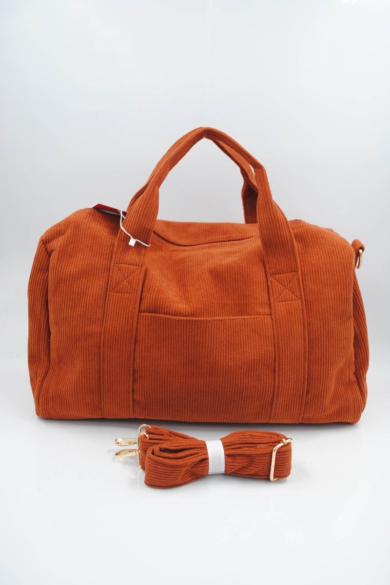 Sac bowling en velours côtelé terracotta - RIVE GAUCHE