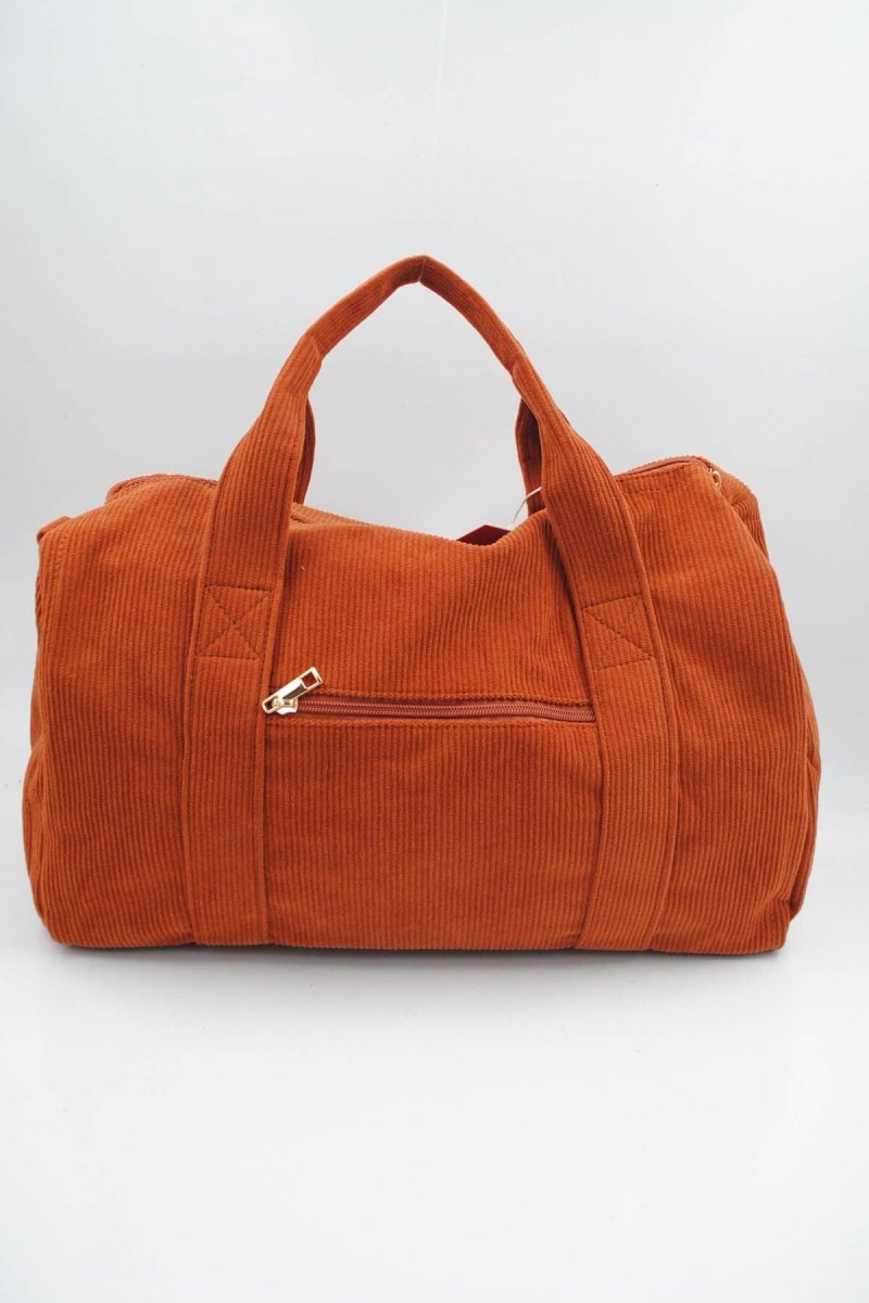 Sac bowling en velours côtelé terracotta - RIVE GAUCHE