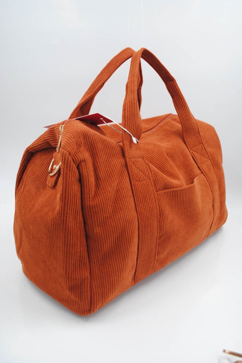 Sac bowling en velours côtelé terracotta - RIVE GAUCHE