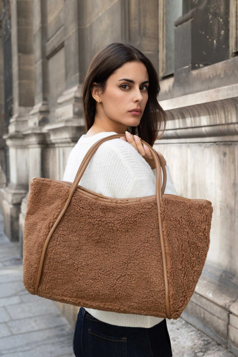 Sac cabas doudou camel - RIVE GAUCHE
