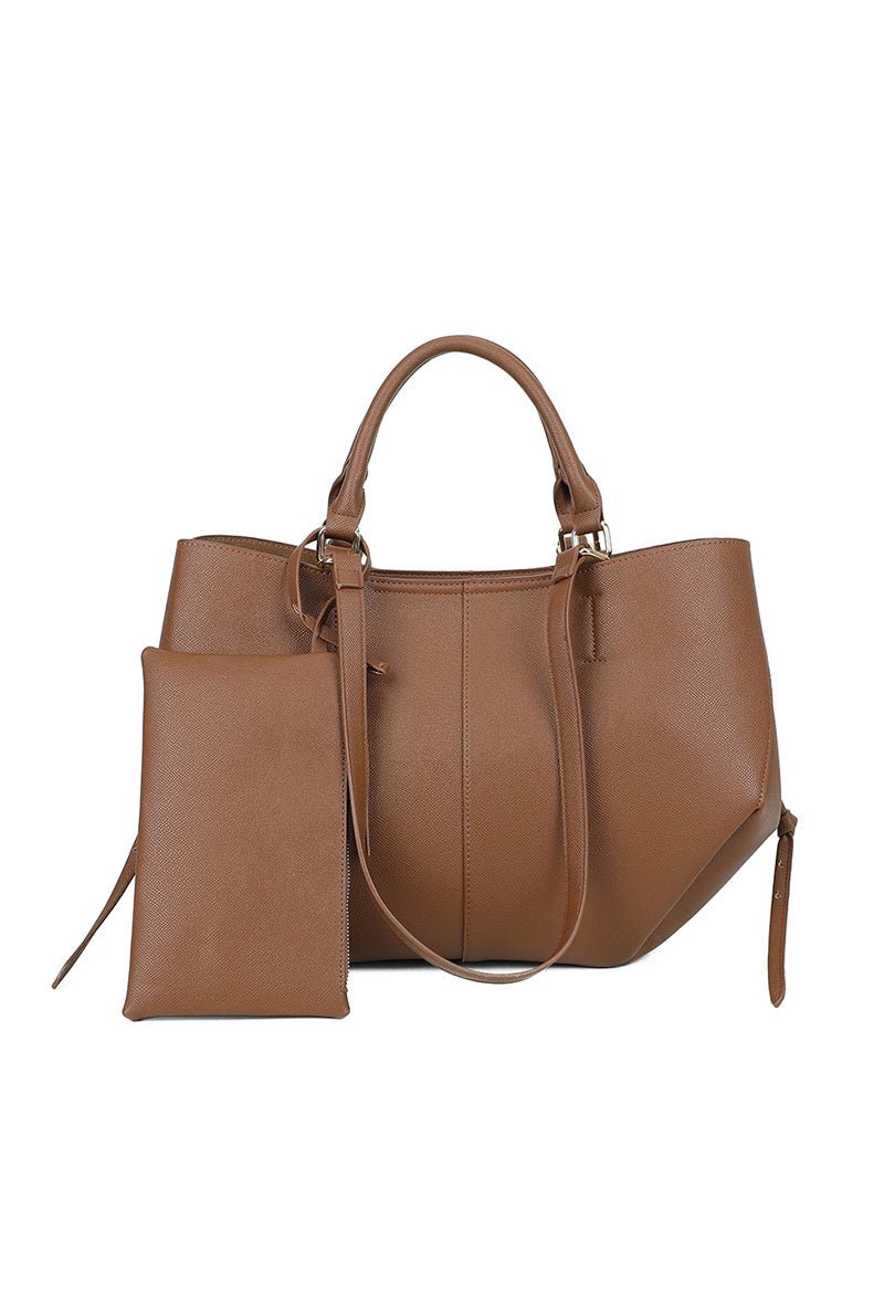 Sac cabas et sa pochette Gallantry camel - RIVE GAUCHE