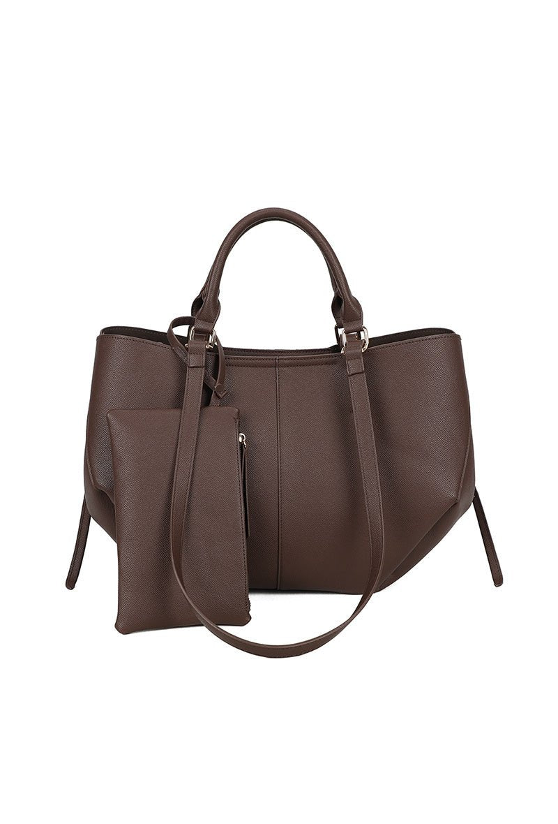 Sac cabas et sa pochette Gallantry chocolat - RIVE GAUCHE