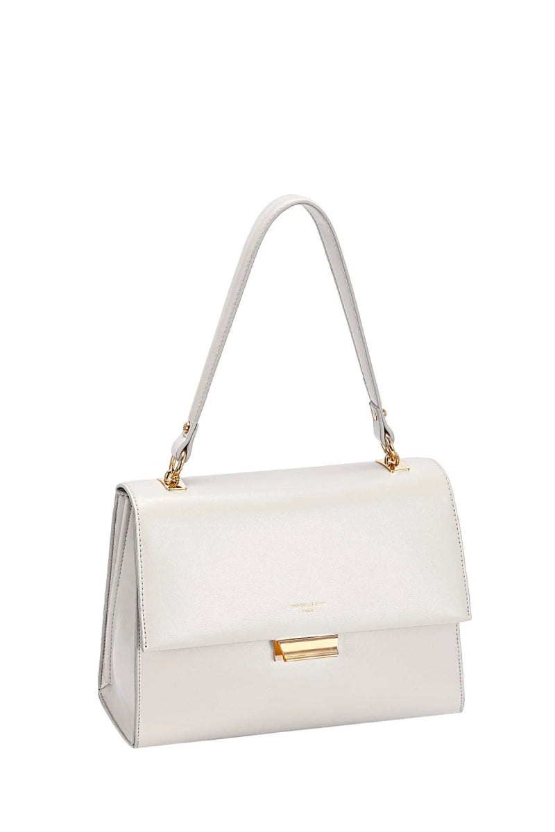 Sac épaule baguette à rabat David Jones ivoire - RIVE GAUCHE