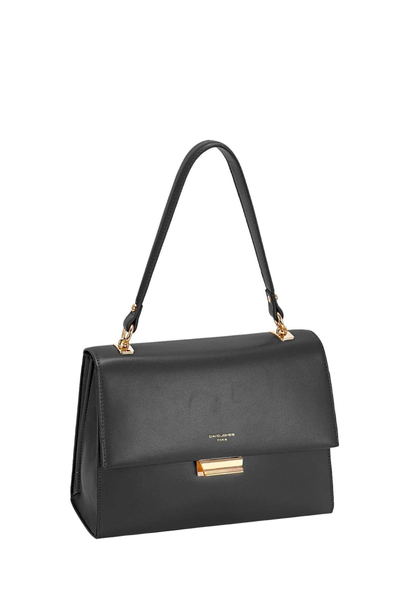Sac épaule baguette à rabat David Jones noir - RIVE GAUCHE