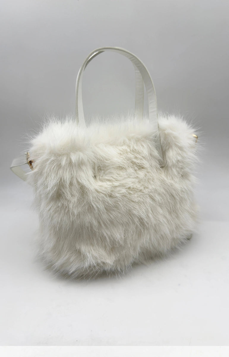 Sac fourrure synthétique blanc - RIVE GAUCHE