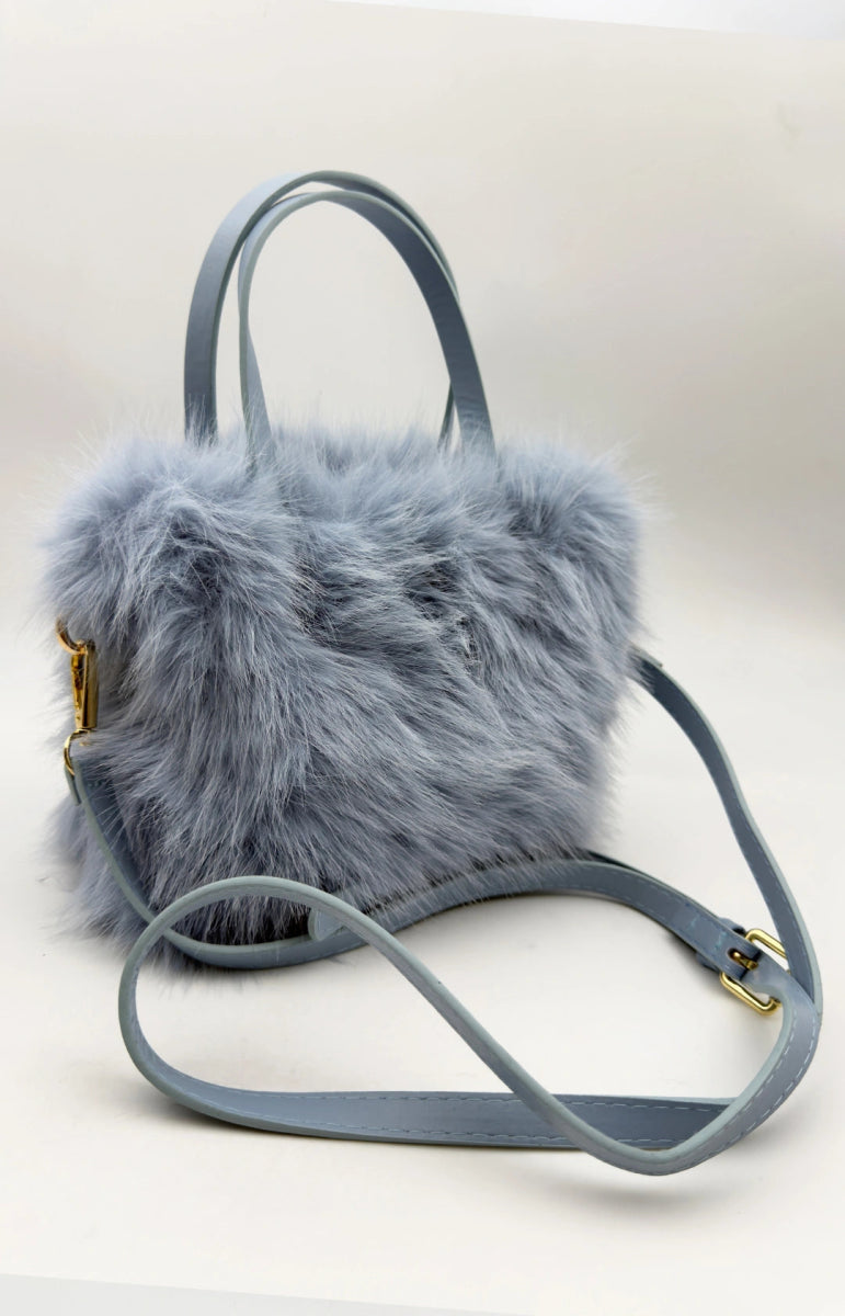 Sac fourrure synthétique bleu - RIVE GAUCHE