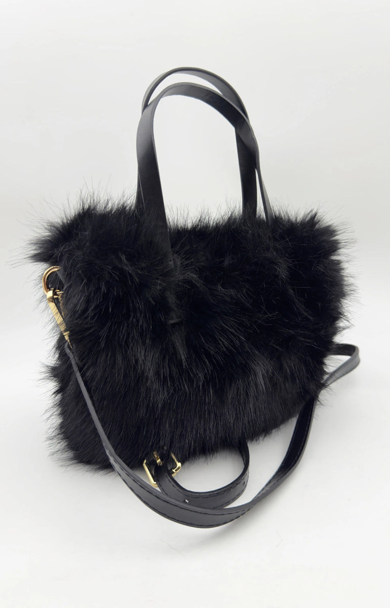 Sac fourrure synthétique noir - RIVE GAUCHE