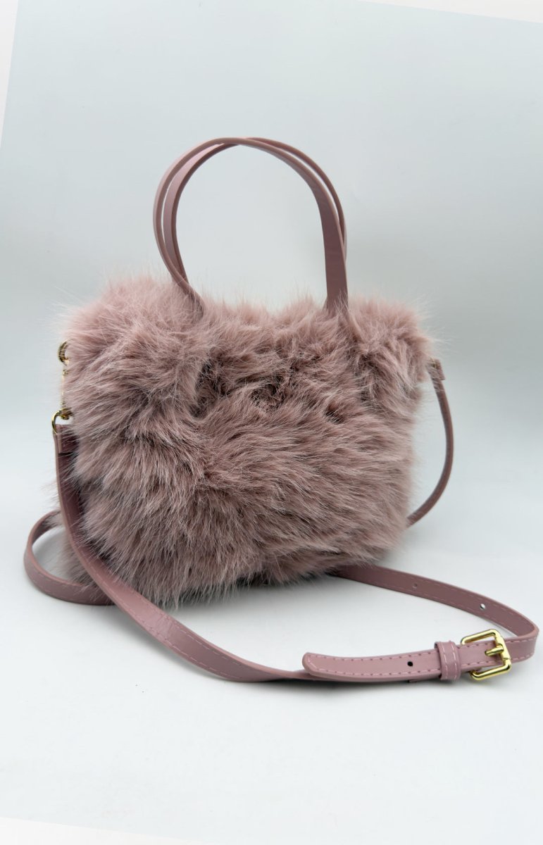 Sac fourrure synthétique vieux rose - RIVE GAUCHE