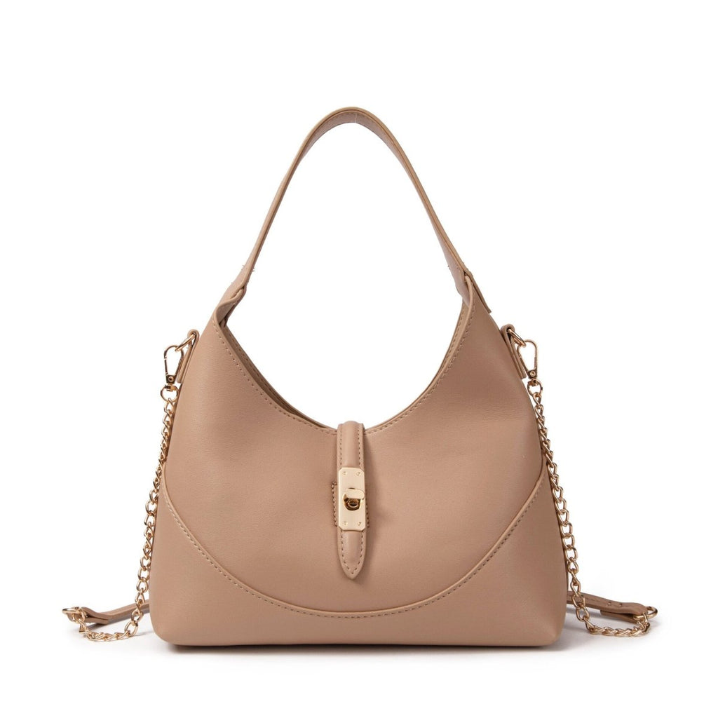 Sac hobo avec fermoir taupe - RIVE GAUCHE