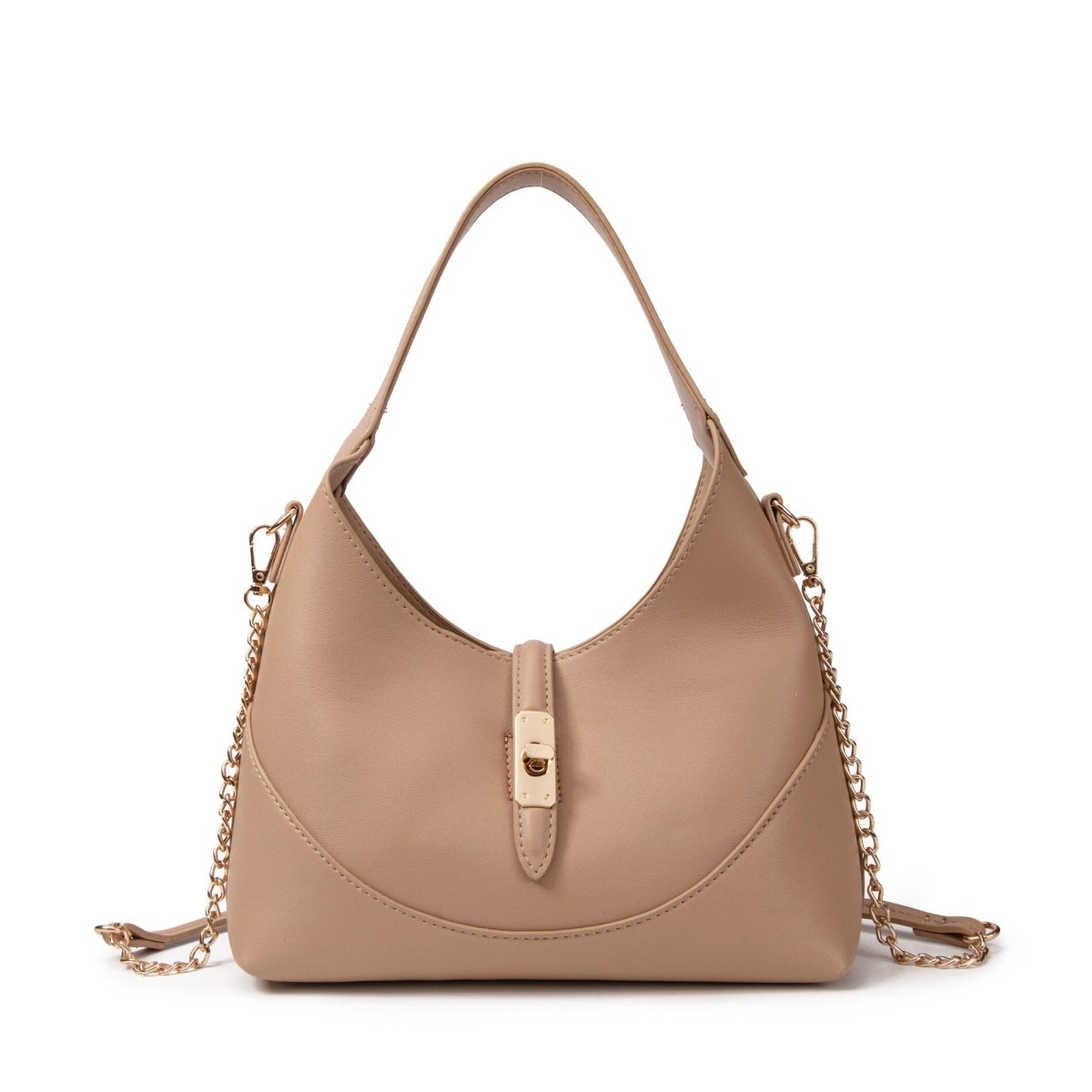 Sac hobo avec fermoir taupe - RIVE GAUCHE