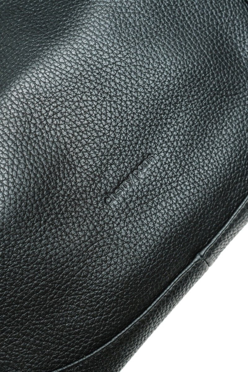 Sac porté épaule Angel en cuir de vachette grainé noir - RIVE GAUCHE