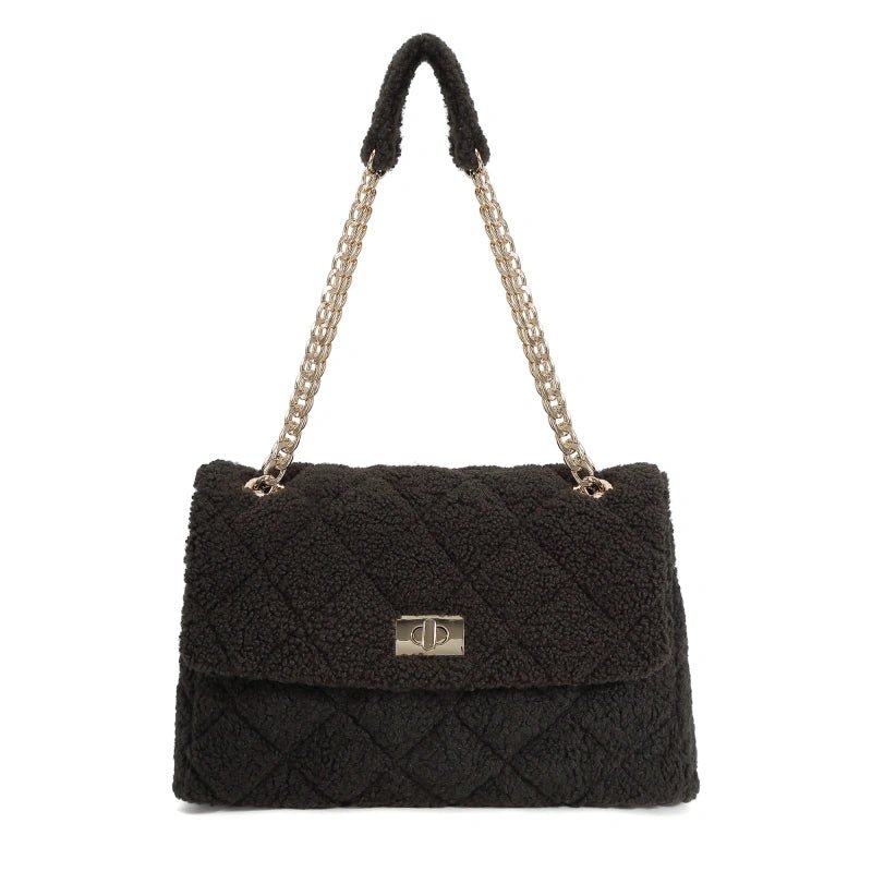 Sac porté épaule en moumoute kaki - RIVE GAUCHE