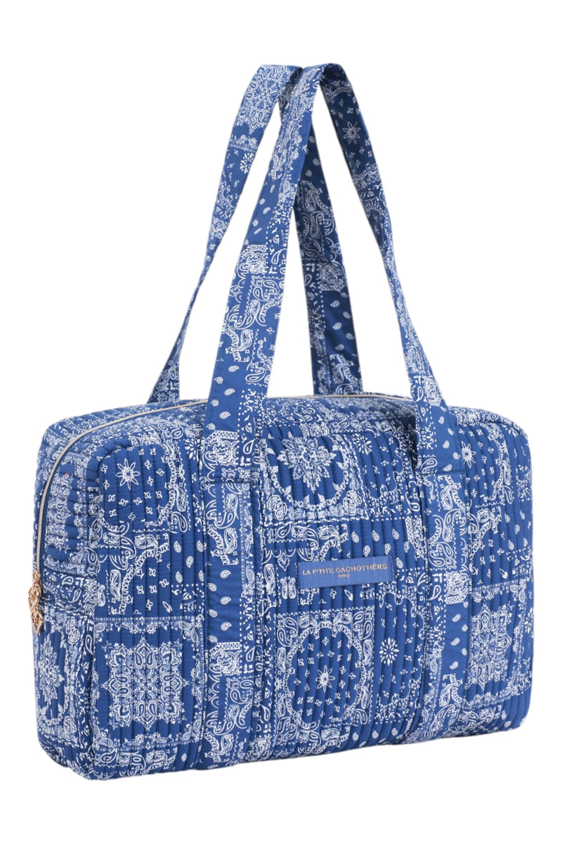 Sac week end liberty bleu imprimé - RIVE GAUCHE