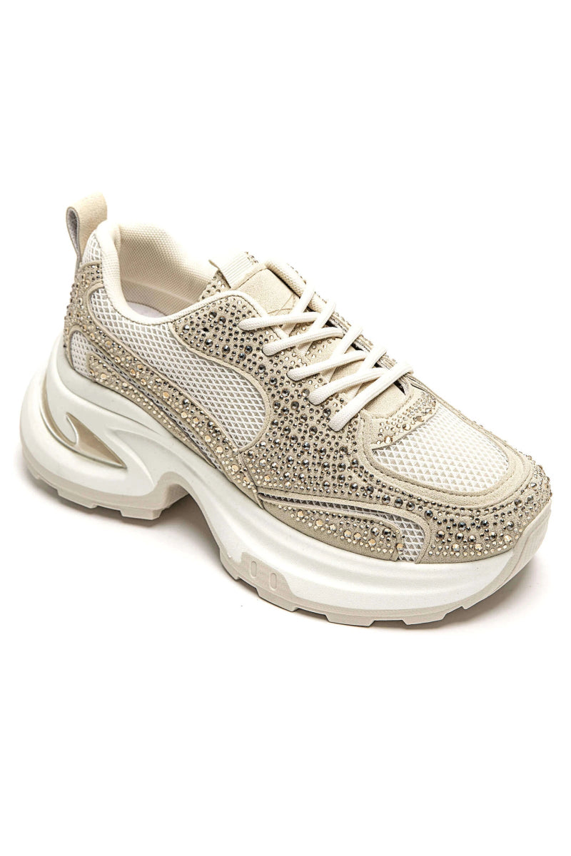 Sneakers à semelles épaisses beiges tendance et confort - RIVE GAUCHE