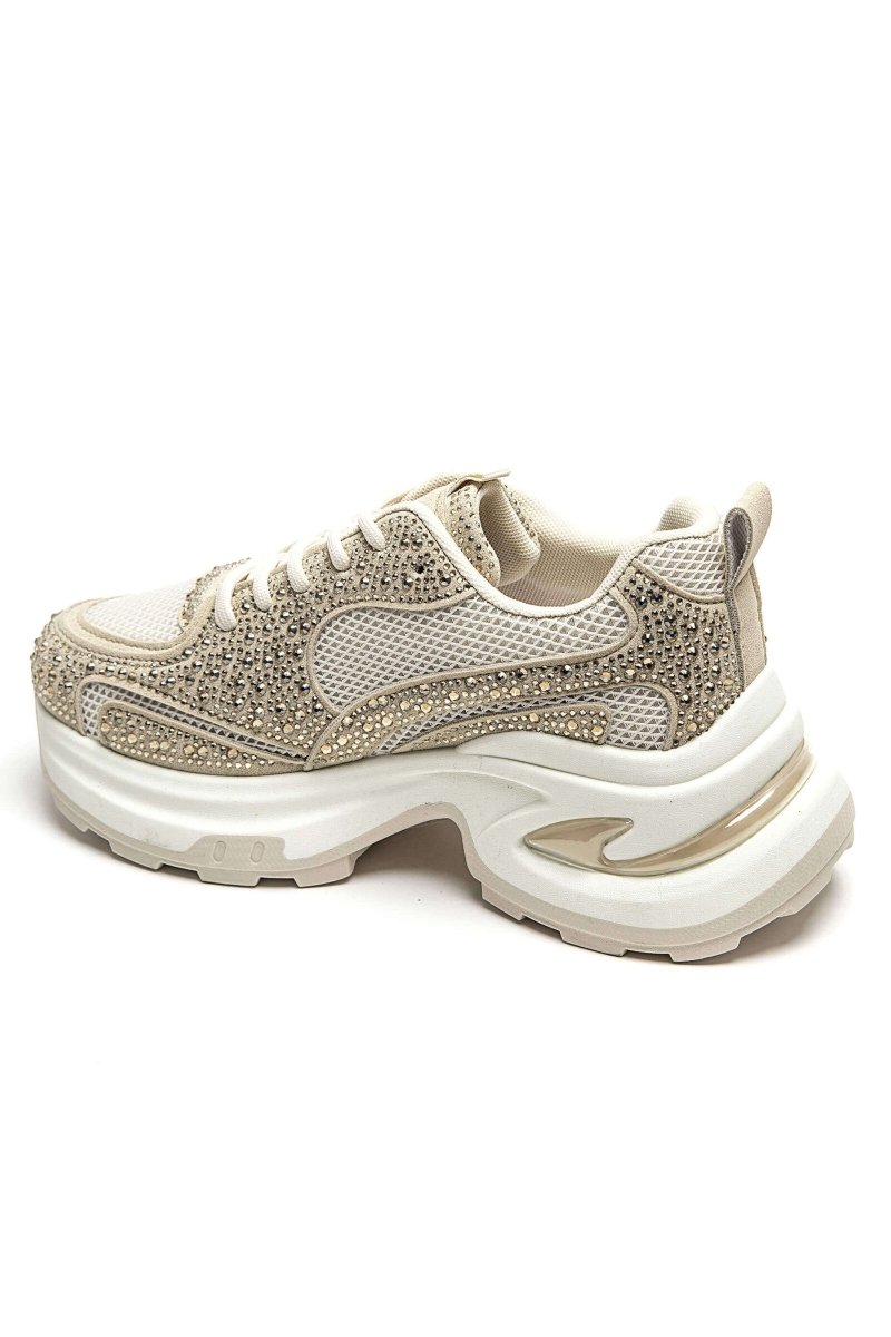 Sneakers à semelles épaisses beiges tendance et confort - RIVE GAUCHE