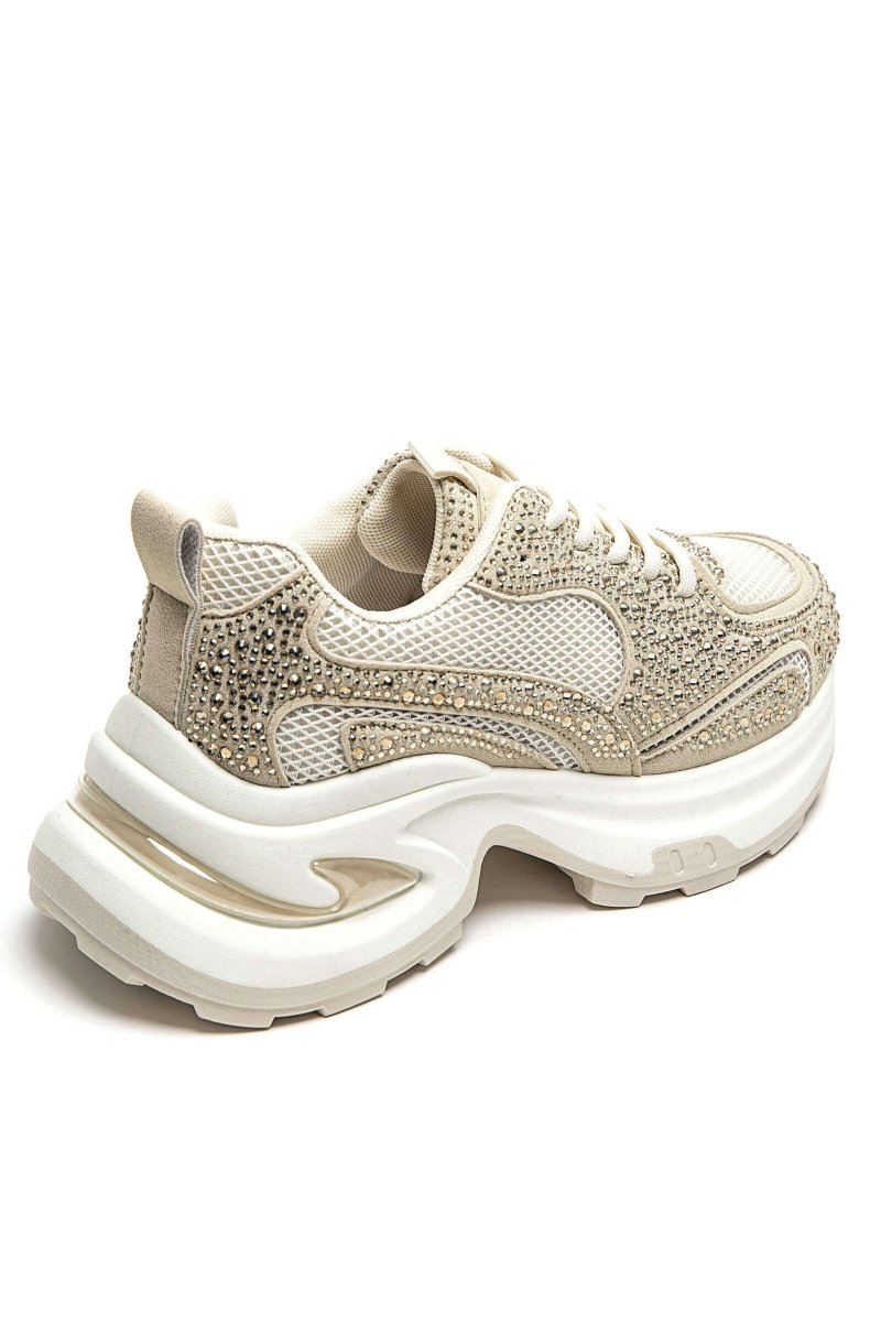 Sneakers à semelles épaisses beiges tendance et confort - RIVE GAUCHE