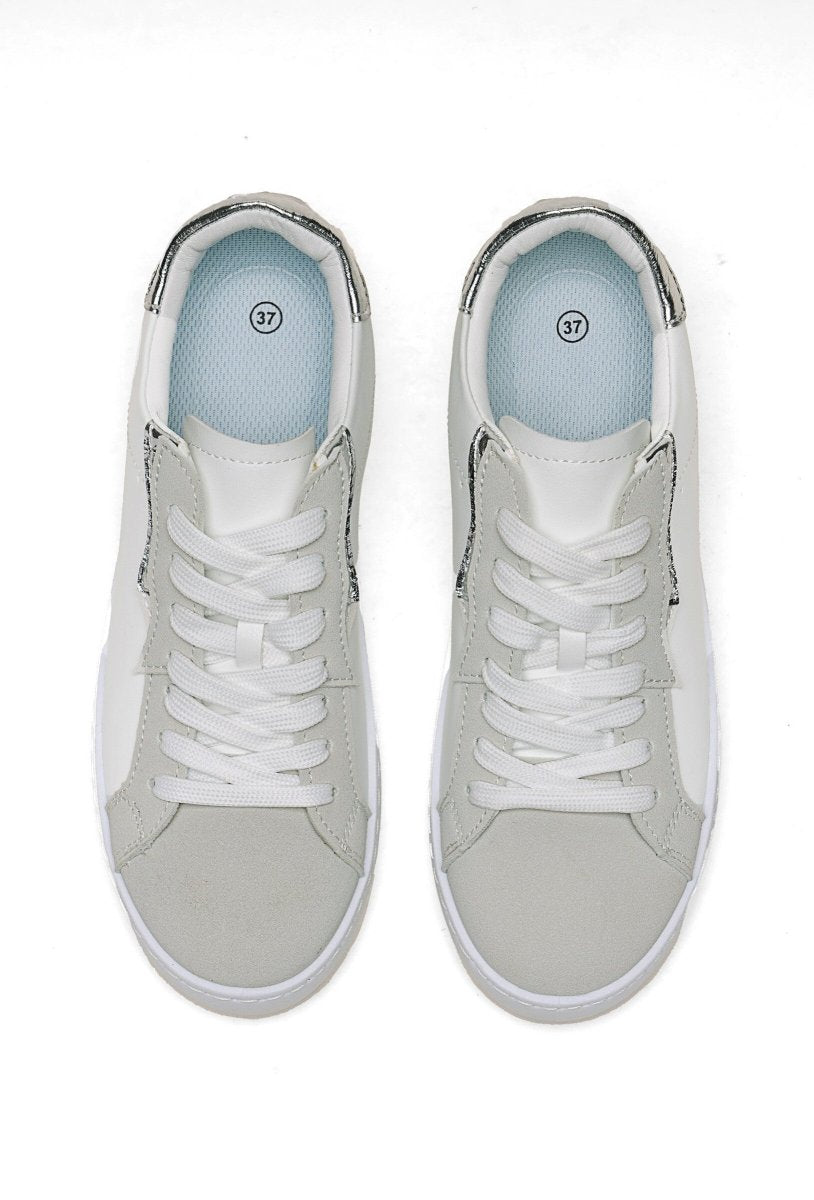 Sneakers basses argent à imprimé tendance - RIVE GAUCHE