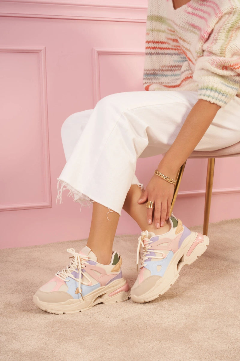 Sneakers compensées multicolores à lacets - RIVE GAUCHE