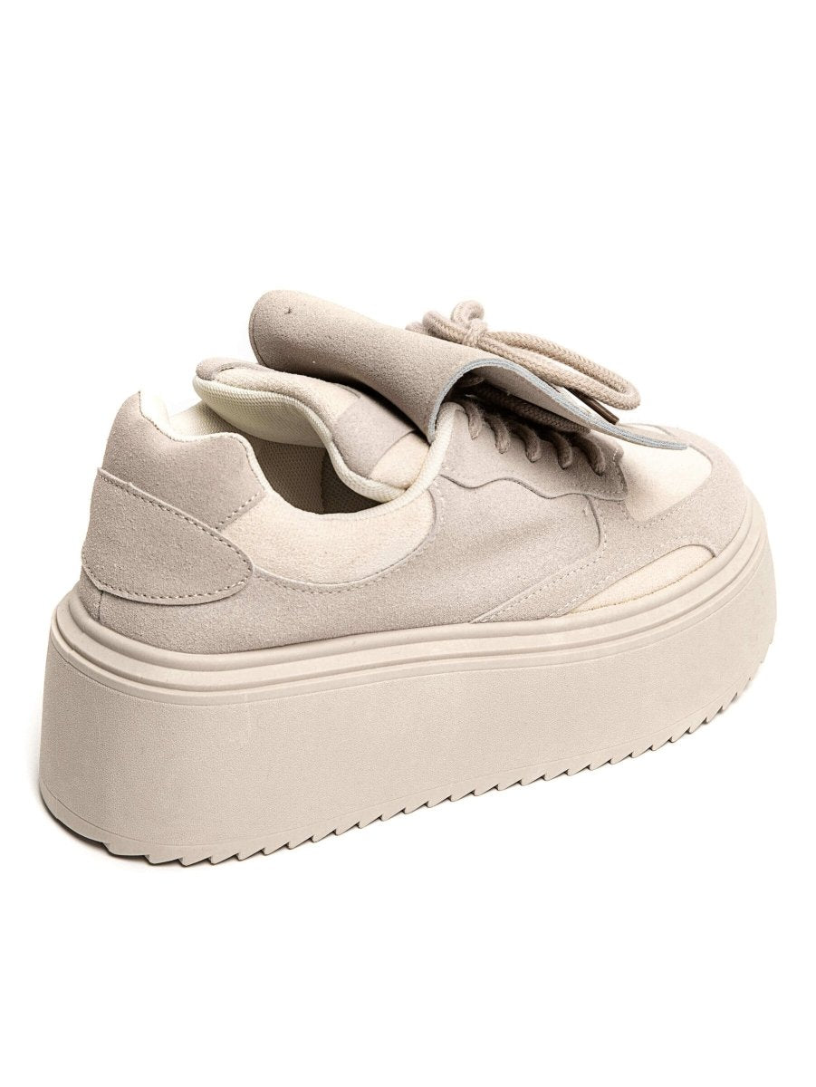 Sneakers larges plateforme beiges à revers - RIVE GAUCHE