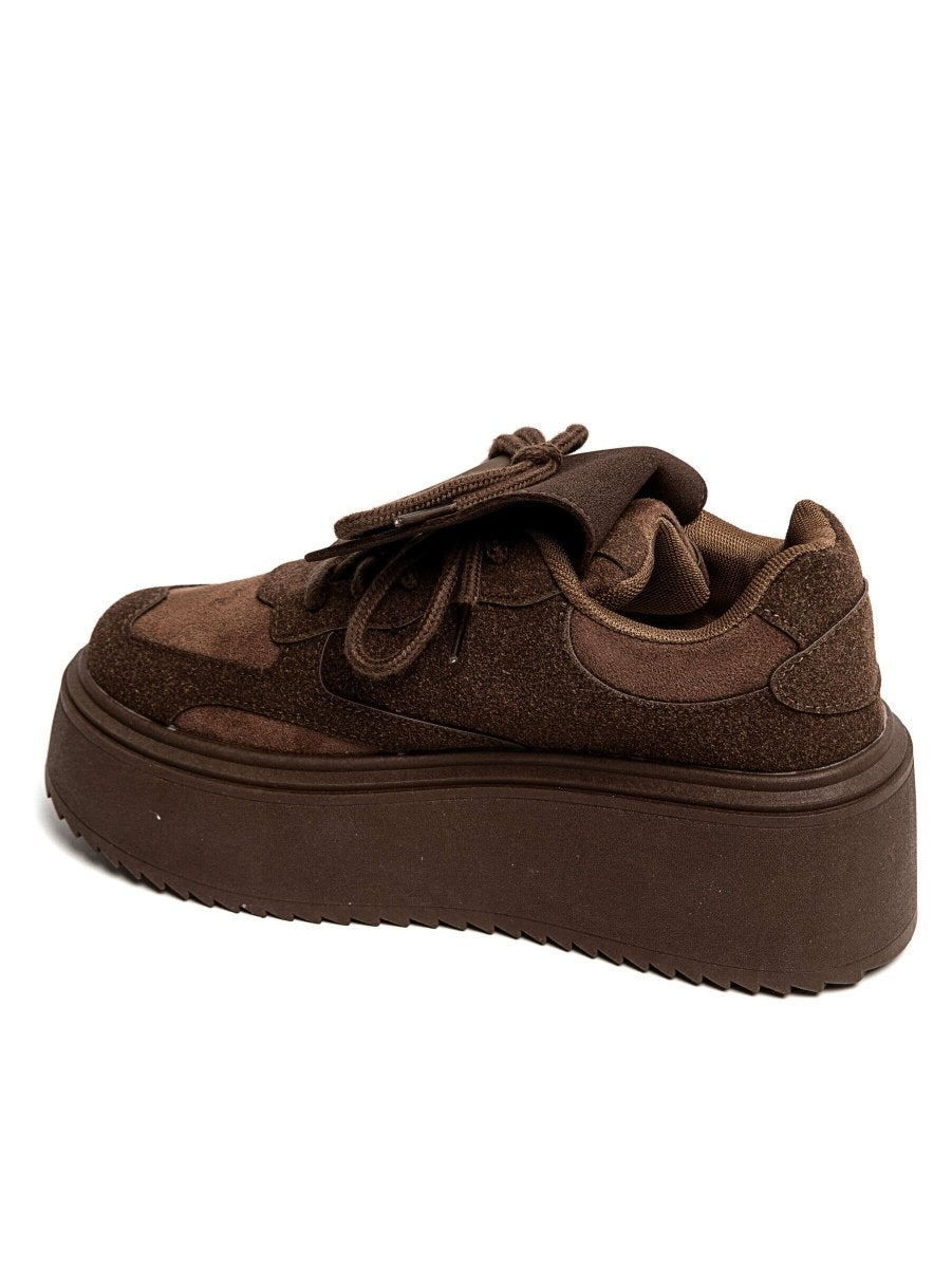 Sneakers larges plateforme chocolat à revers - RIVE GAUCHE