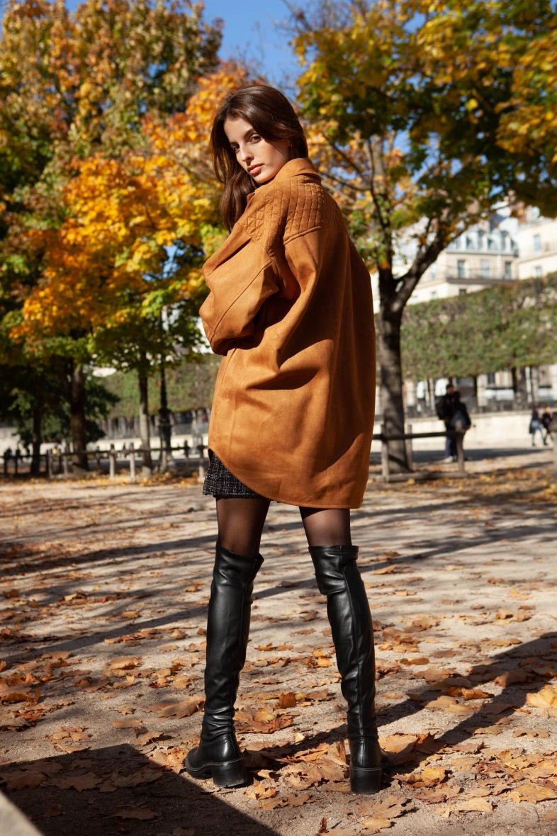 Surchemise en suédine avec poches matelassées - RIVE GAUCHE