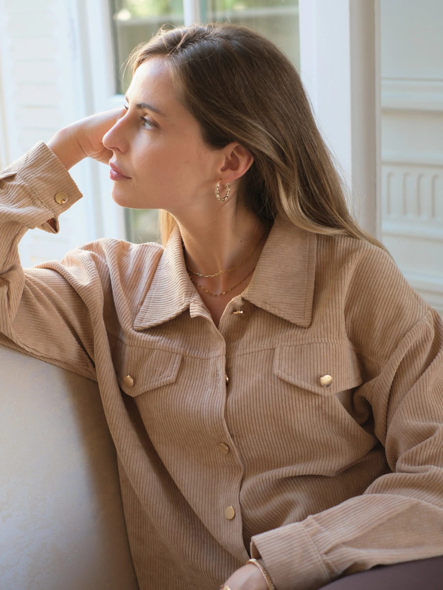 Surchemise en velours côtelé à poches plaquées - RIVE GAUCHE