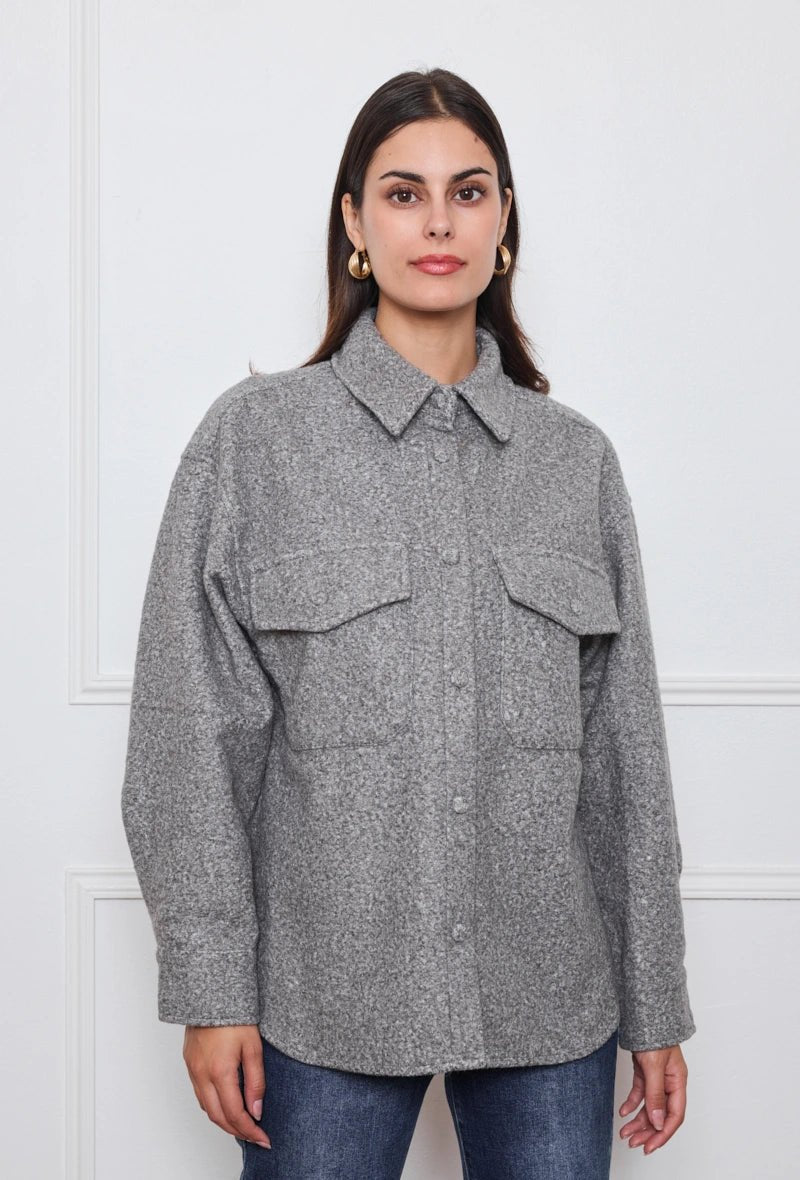 Surchemise grise avec poches à rabats - RIVE GAUCHE