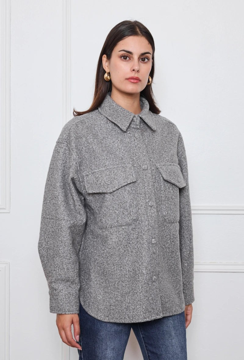 Surchemise grise avec poches à rabats - RIVE GAUCHE