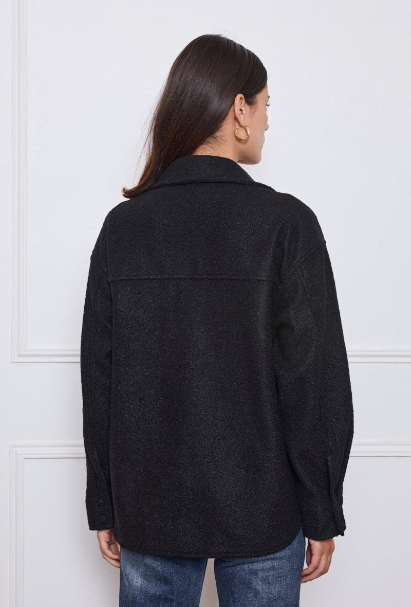 Surchemise noire avec poches à rabats - RIVE GAUCHE