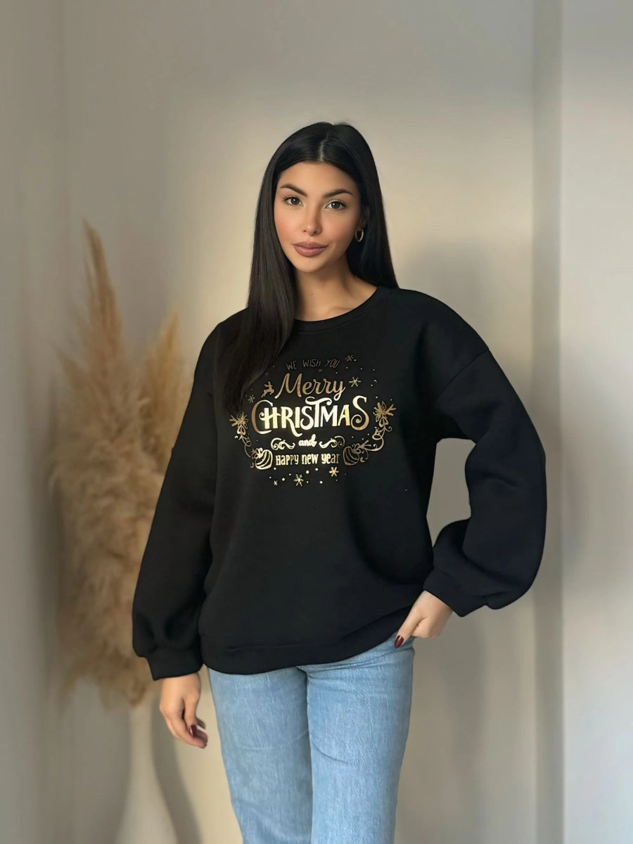 Sweat de Noël noir et or - RIVE GAUCHE