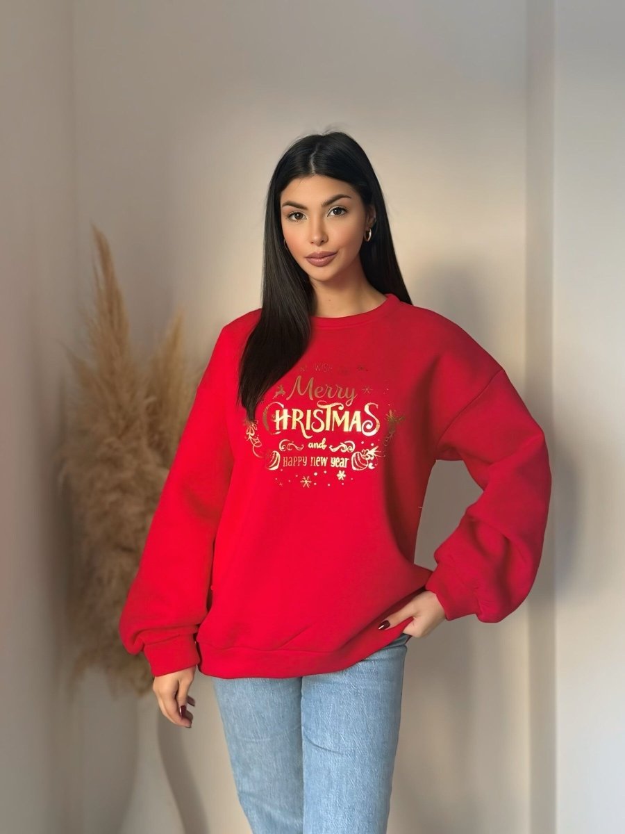 Sweat de Noël rouge et or - RIVE GAUCHE
