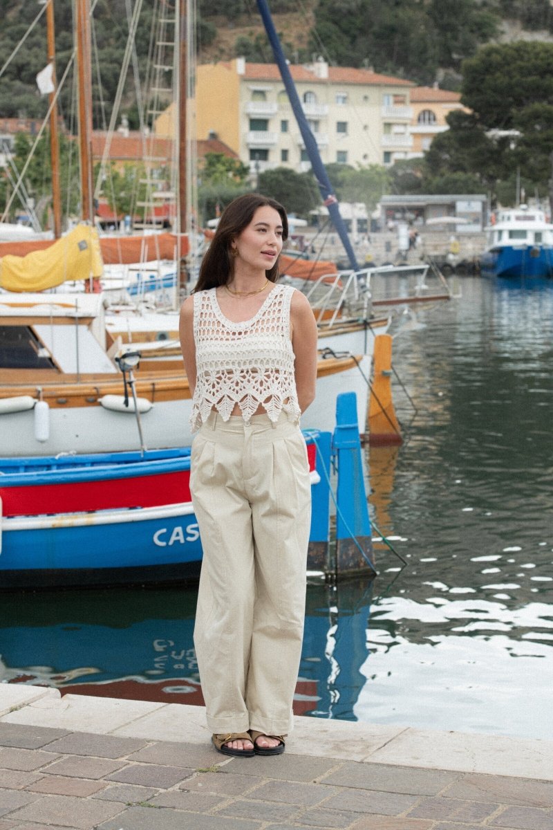 Top en crochet sans manches - RIVE GAUCHE