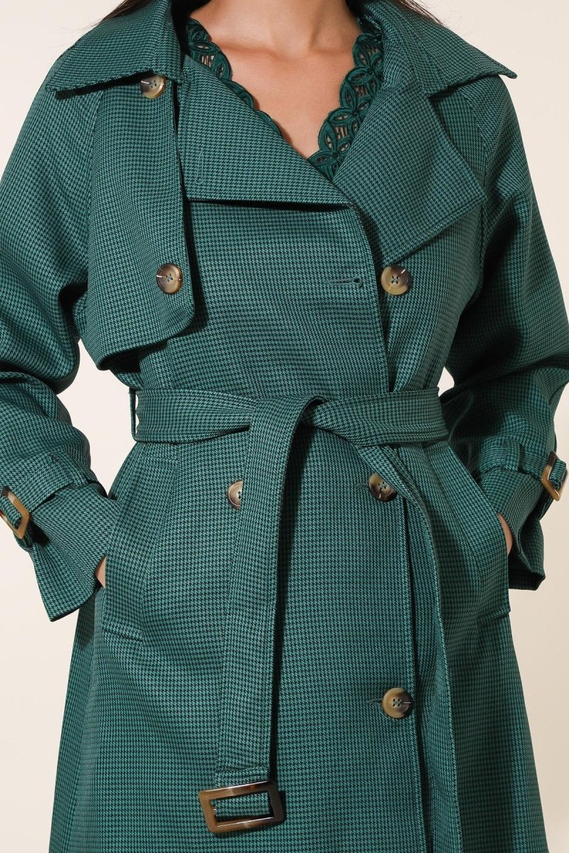 Trench - coat à carreaux vert canard - RIVE GAUCHE