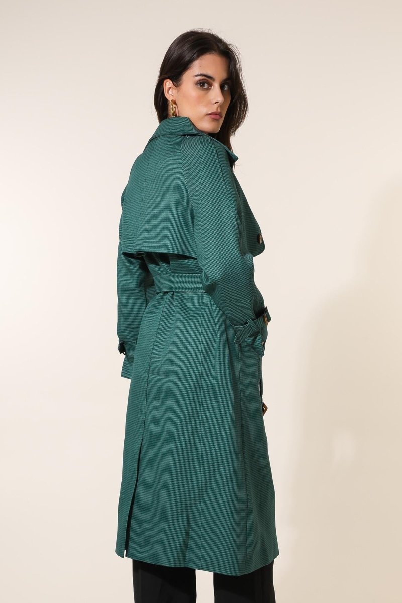 Trench - coat à carreaux vert canard - RIVE GAUCHE