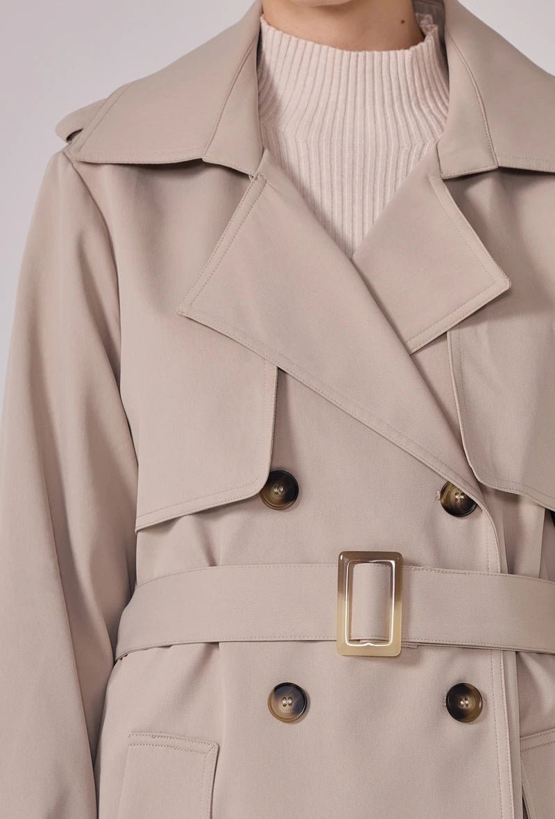 Trench - coat long ceinturé en coton beige - RIVE GAUCHE