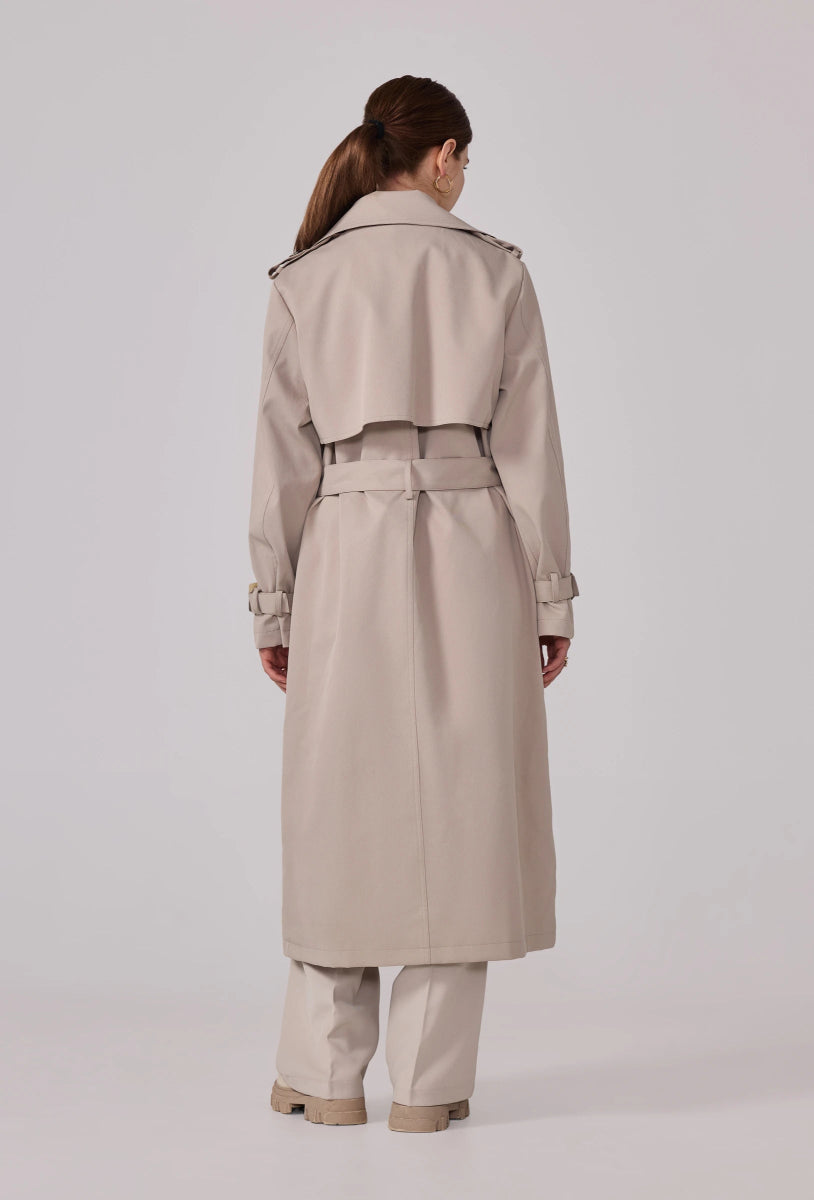Trench - coat long ceinturé en coton beige - RIVE GAUCHE