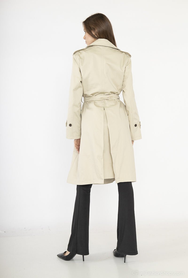 Trench - coat oversize beige avec ceinture - RIVE GAUCHE