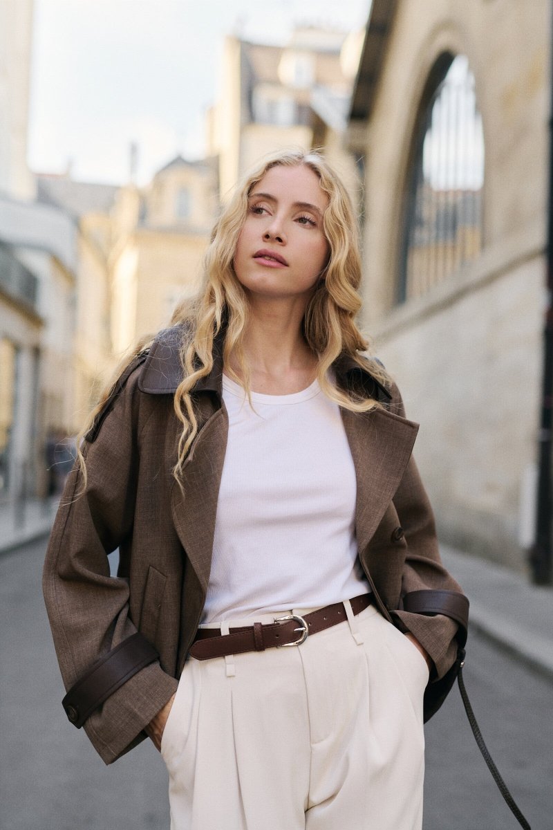 Trench court bi matière - RIVE GAUCHE