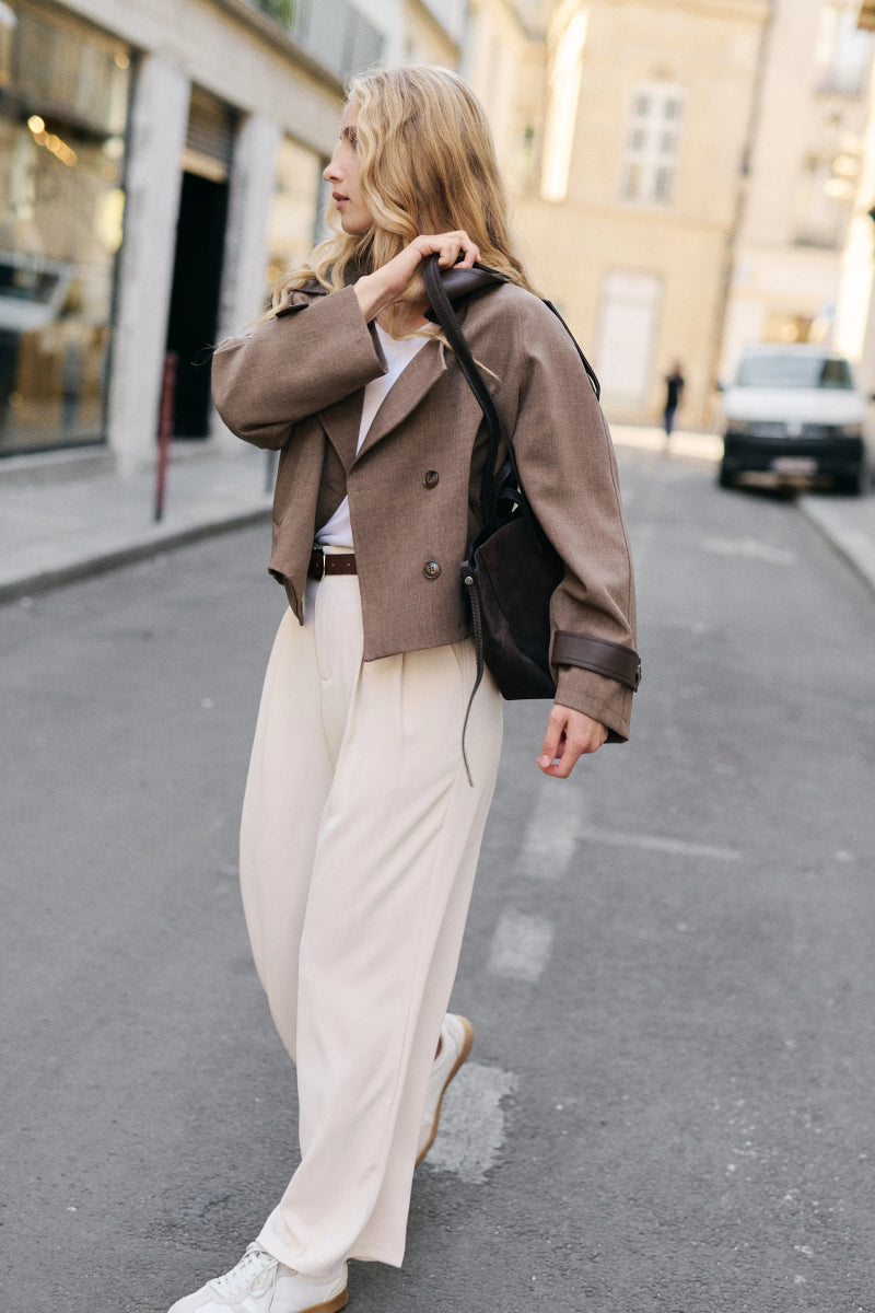 Trench court bi matière - RIVE GAUCHE