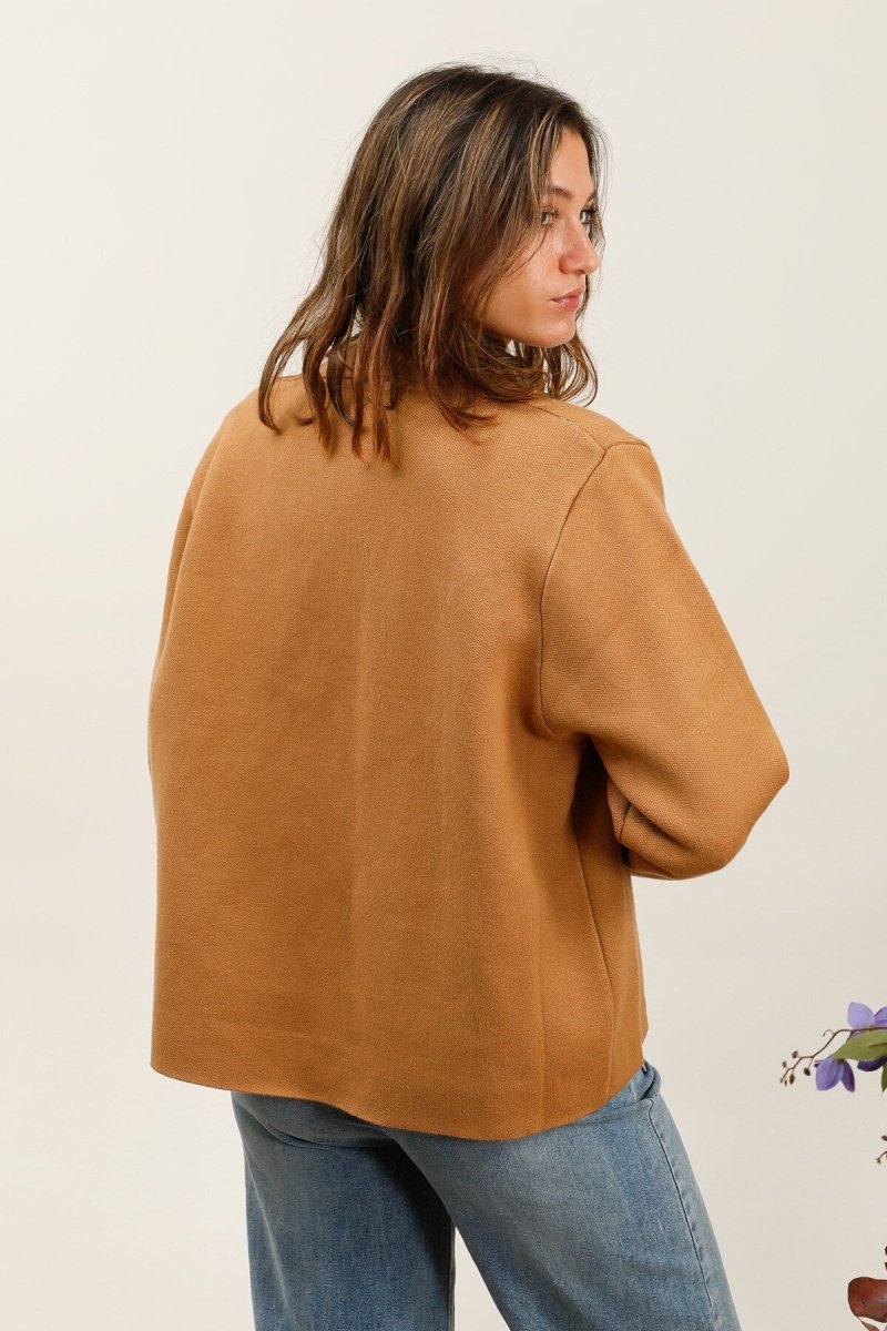 Veste à poches au style casual camel - RIVE GAUCHE