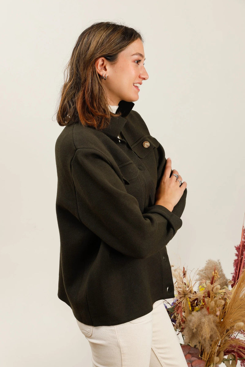 Veste à poches au style casual kaki - RIVE GAUCHE