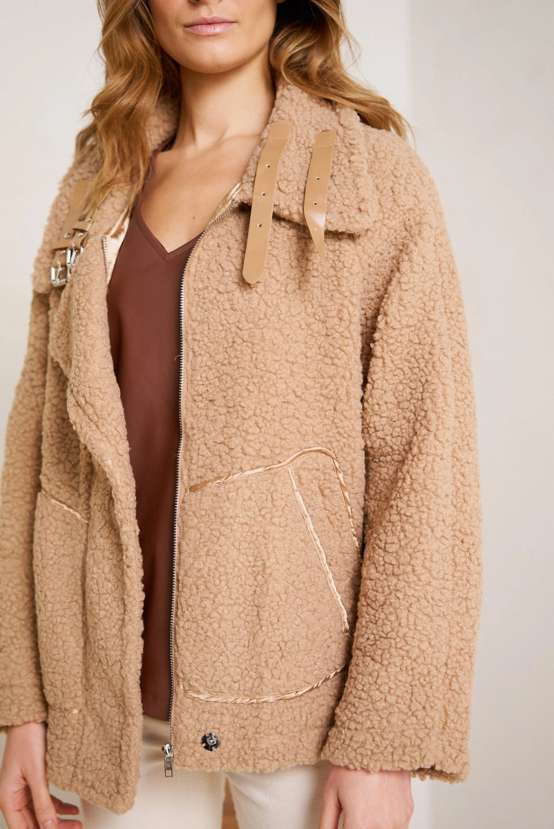 Veste aviateur oversize imitation peau de mouton - RIVE GAUCHE