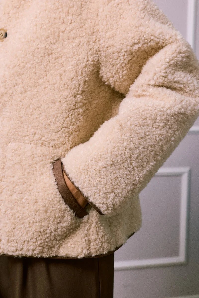 Veste bi matière réversible effet moumoute - RIVE GAUCHE