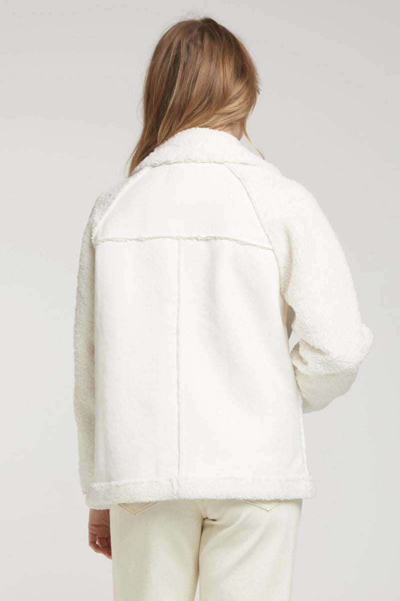 Veste bi matière suédine et moumoute - RIVE GAUCHE