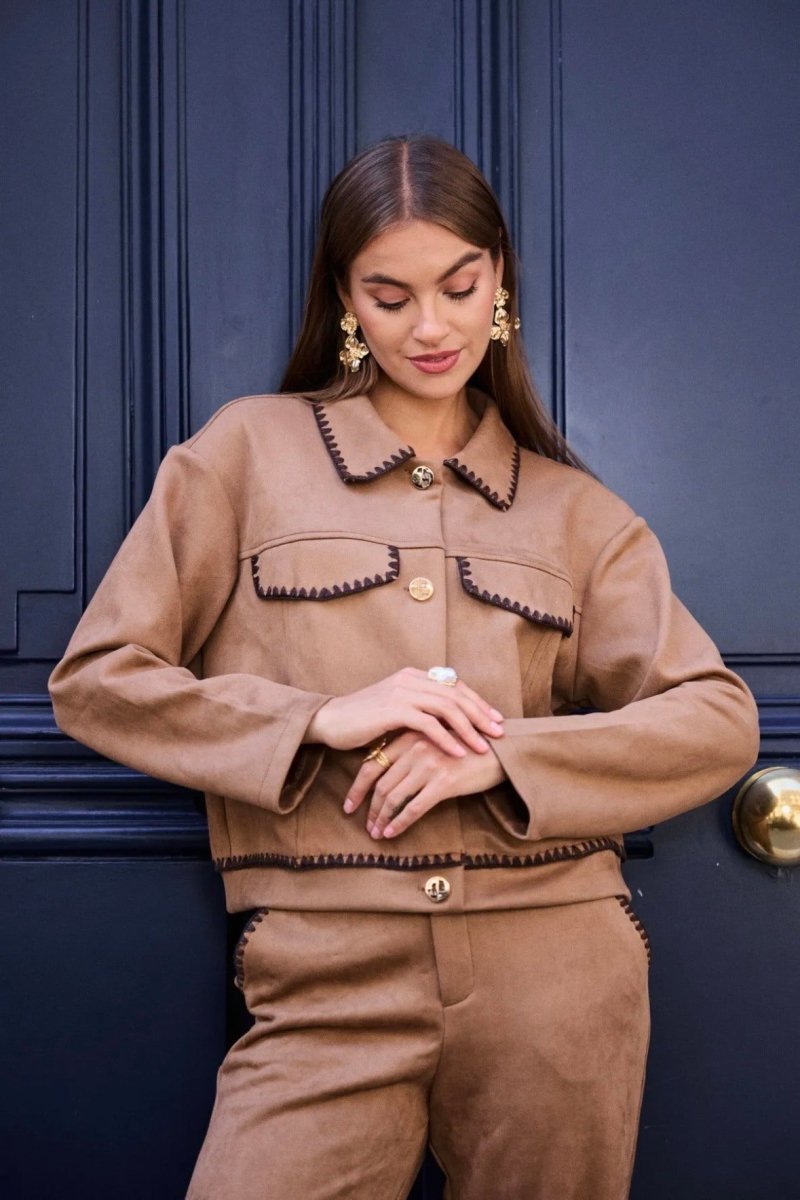 Veste courte effet daim Odina - RIVE GAUCHE