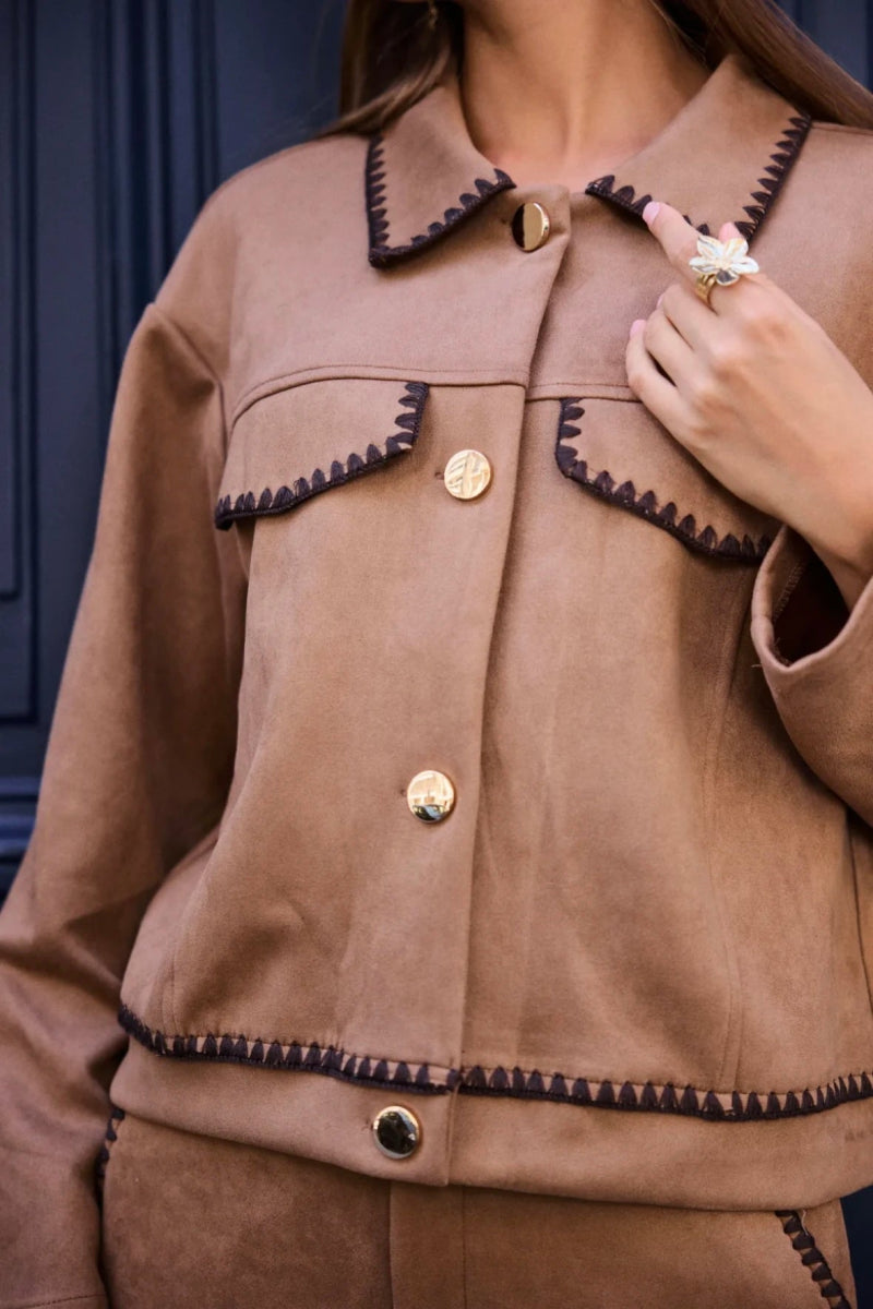 Veste courte effet daim Odina - RIVE GAUCHE