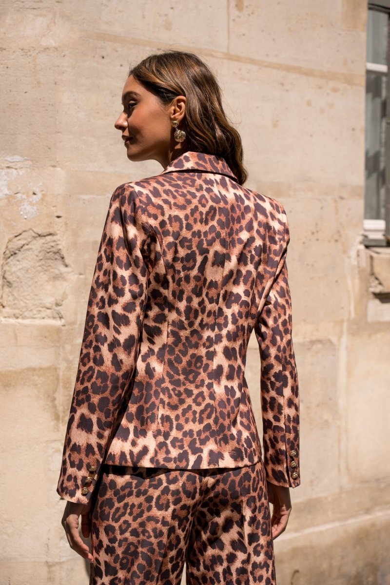 Veste de blazer Samantha imprimée léopard - RIVE GAUCHE