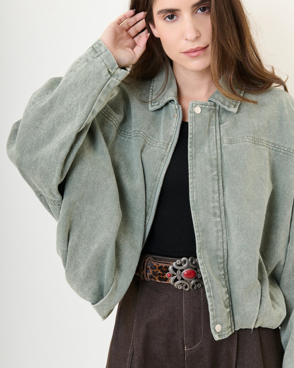 Veste en denim style bomber - RIVE GAUCHE