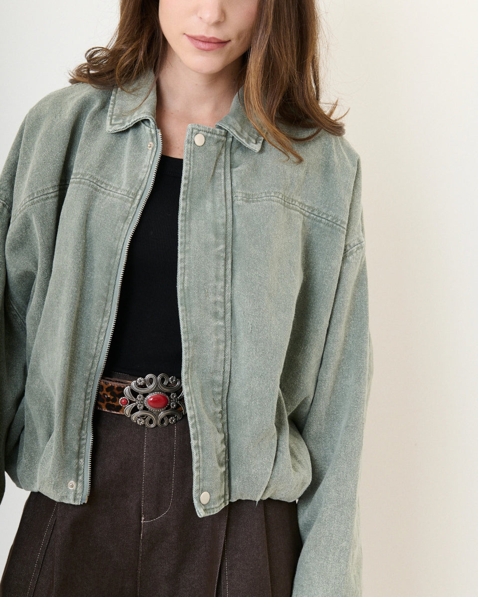 Veste en denim style bomber - RIVE GAUCHE